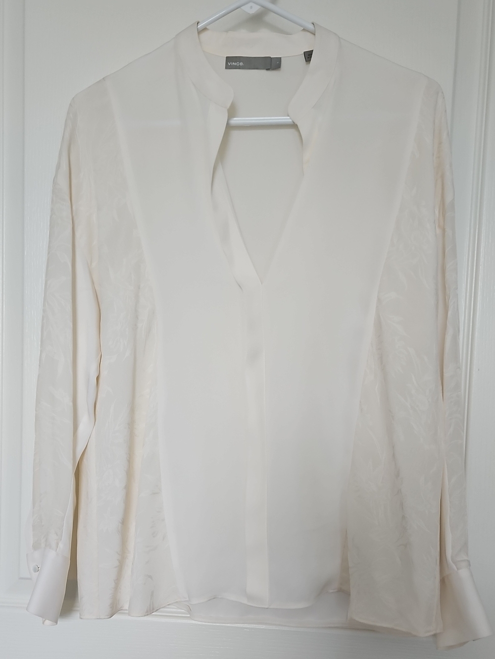 Vince Cream Silk Blouse, Small